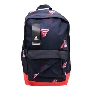 Adidas Backpack Navy Blue Red White Logo Book Bag School NWT‎